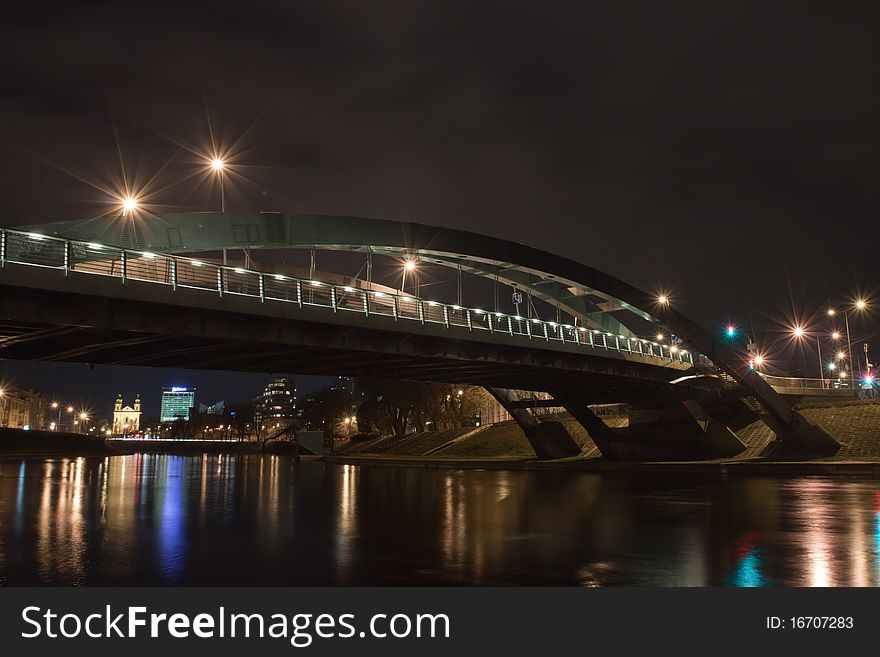 Night modern bridge
