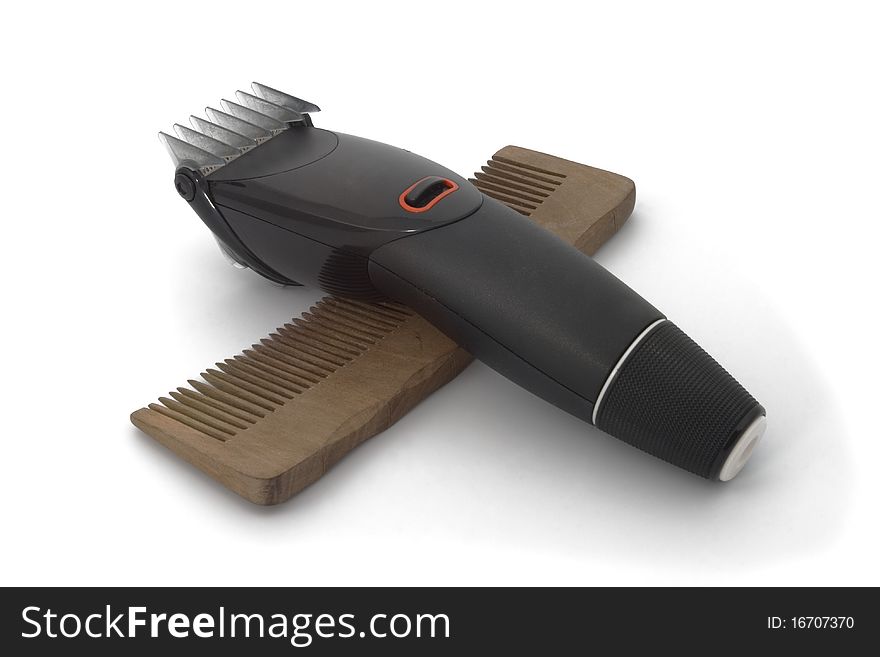 Hairclipper and clipper on white