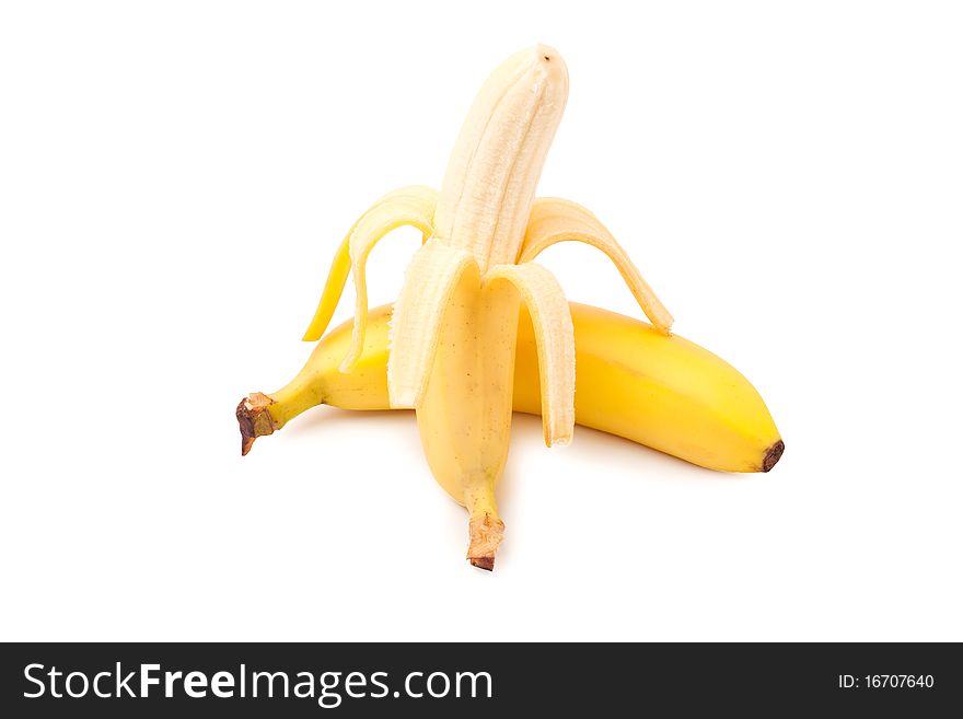 Ripe banana isolated on white background