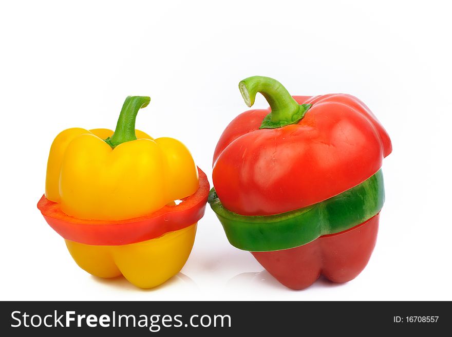 Colorful Bell Peppers red or green and yellow.