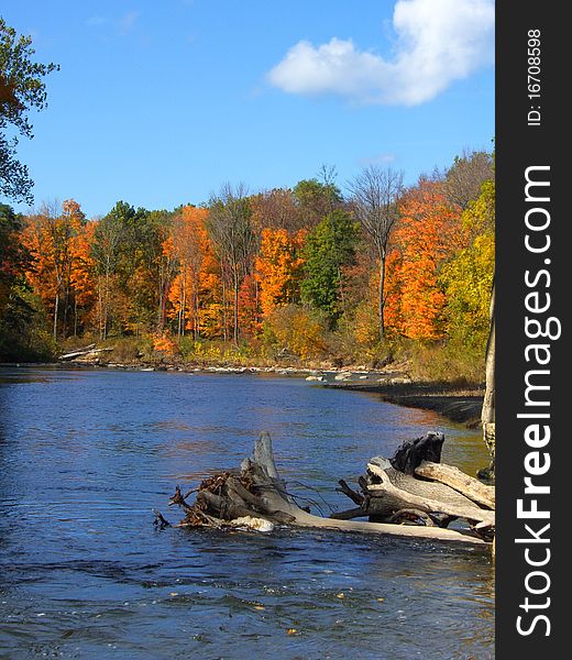 Beautiful blue creek in autumn. Beautiful blue creek in autumn.