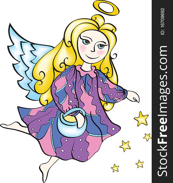 Christmas Angel With Stars