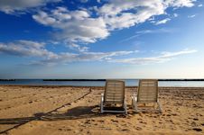 Couple Of Deckchairs Stock Images Couple Of Deckchairs Stock Images