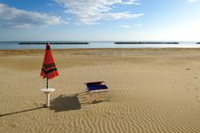 Umbrella And Sunbed Stock Photography Umbrella And Sunbed Stock Photography