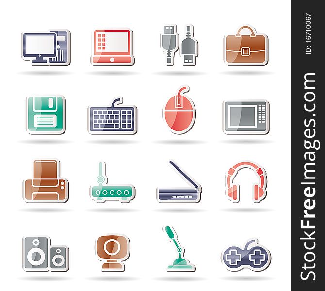 Computer equipment and periphery icons