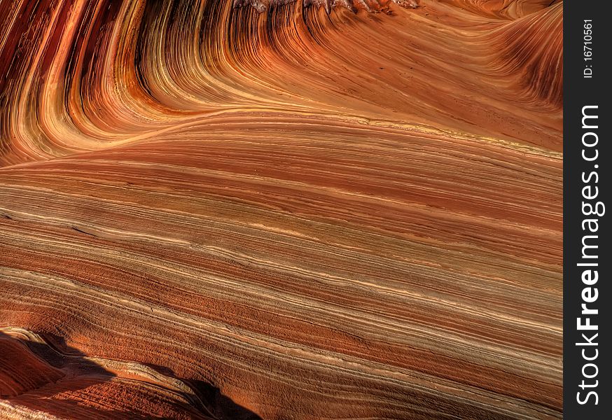 The Wave near Coyote Bluffs in Northern Arizona. Petrified sand dunes eroded by wind. HDR