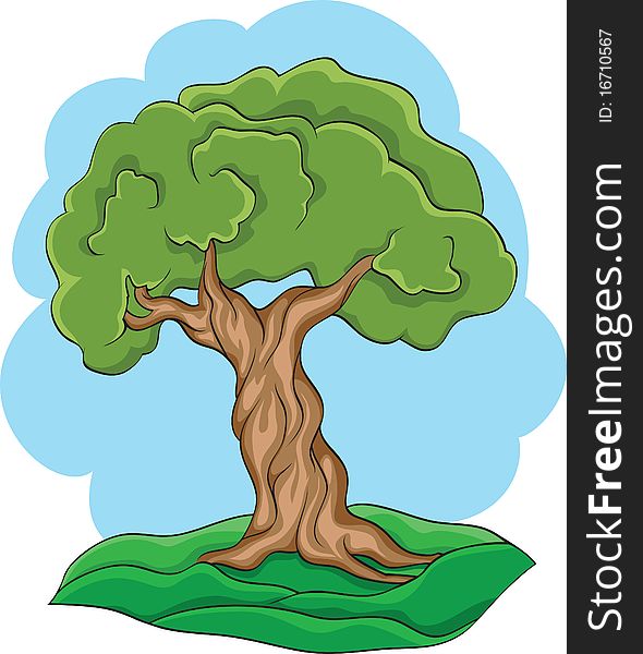 Tree. Illustration for you design. No gradients.