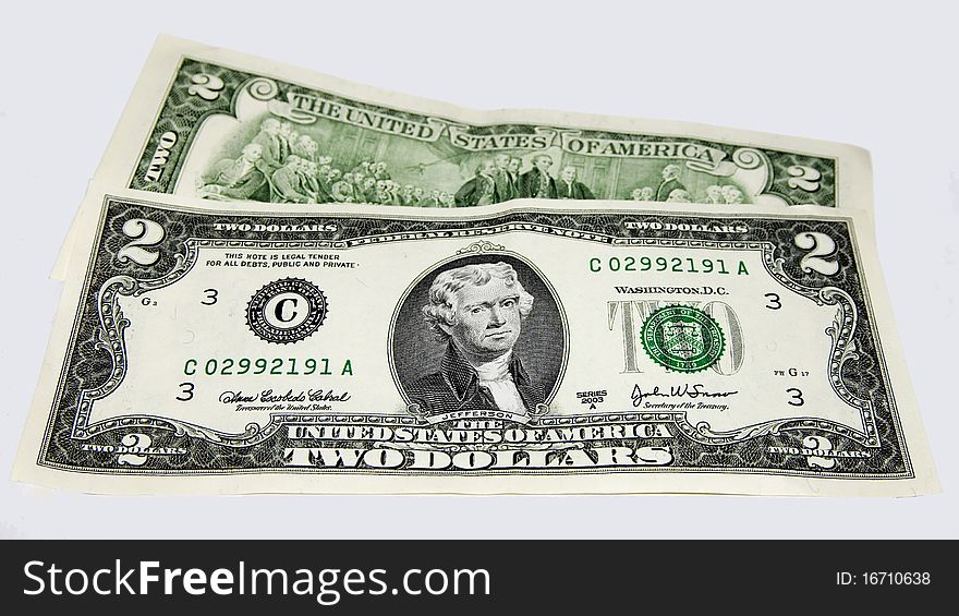 United States two dollar bills