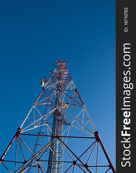 Comunication antenna against blue sky