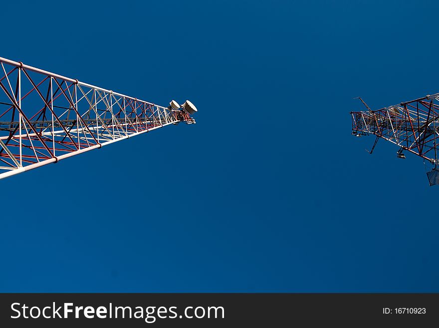 Comunication antenna against blue sky