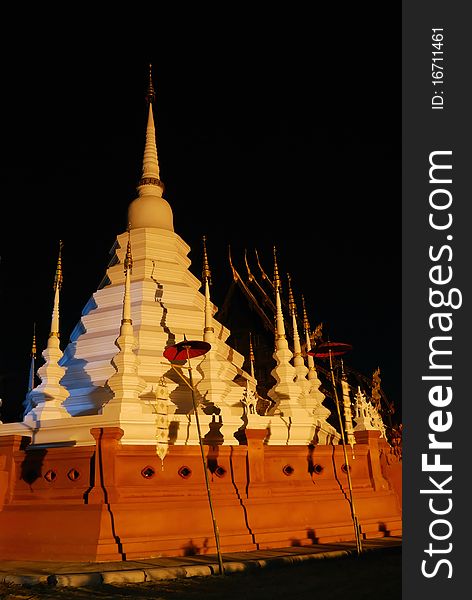Pagoda Wat Phan Tao. Enshrined in the Chiang Mai Province, Thailand