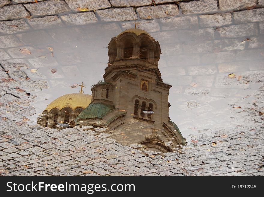 Mirror image of the Church of Alexander Nevsky. Mirror image of the Church of Alexander Nevsky