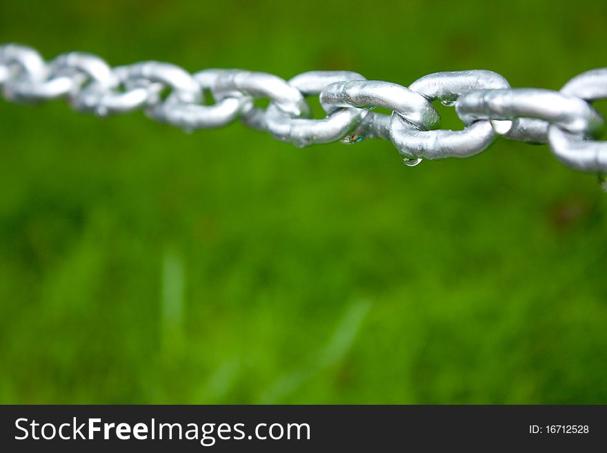 Chain Above Green Background