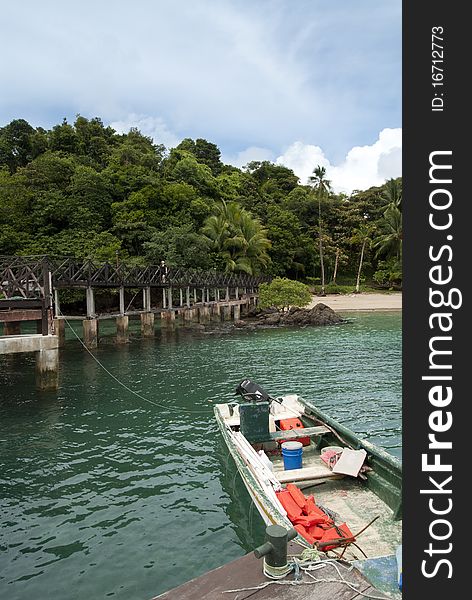 Dock at Coiba - Pacific Ocean, Panama