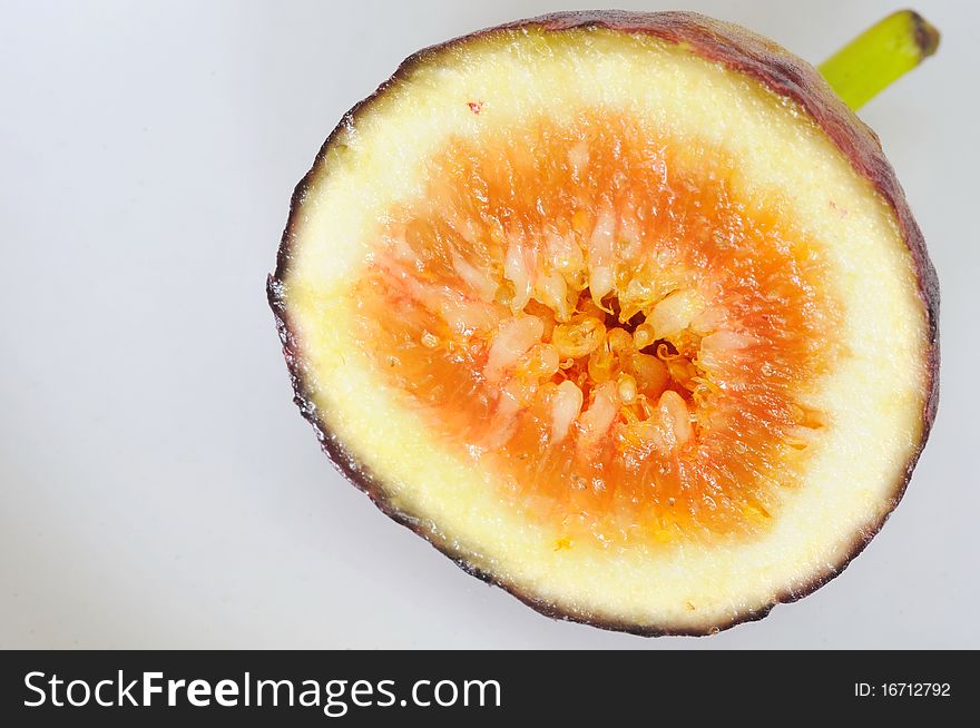 Cut Fig To Show Texture