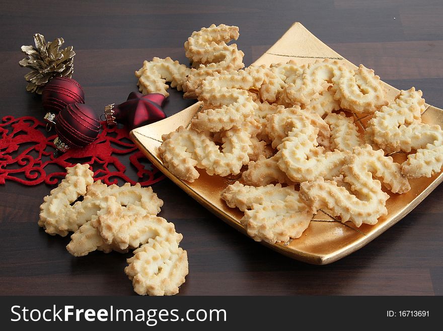 Homemade Christmas cookies on a plate