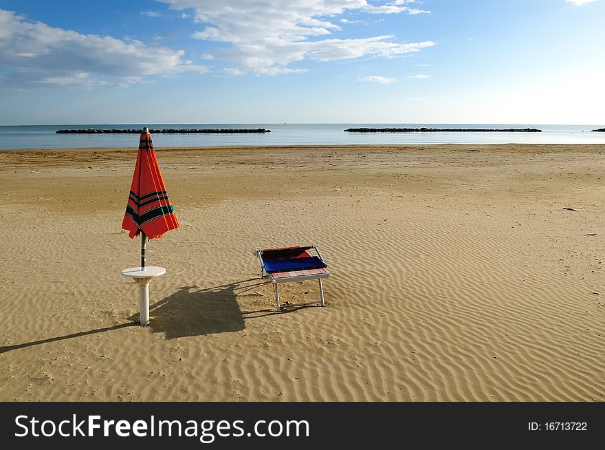 Umbrella And Sunbed