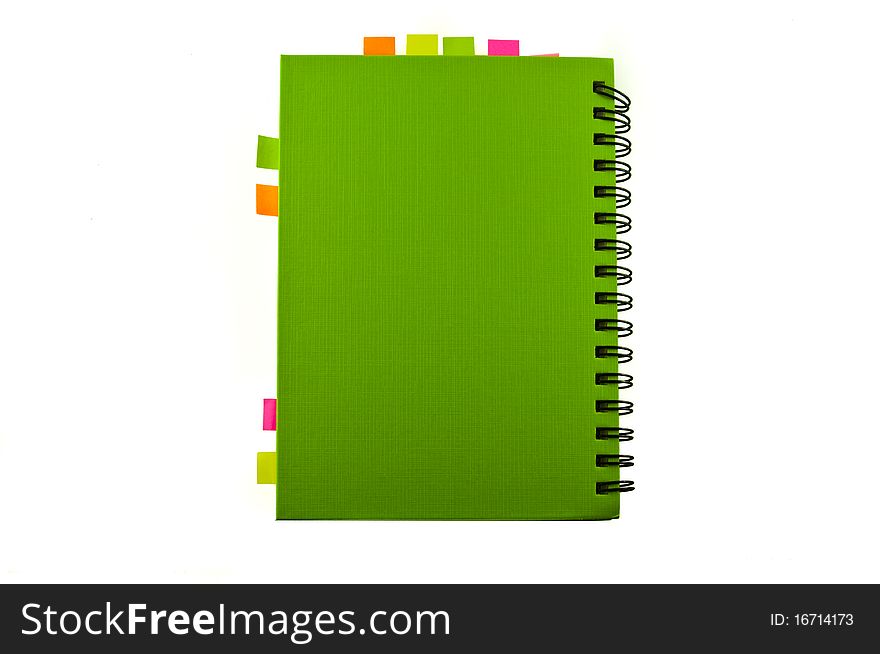 Isolated green notebook