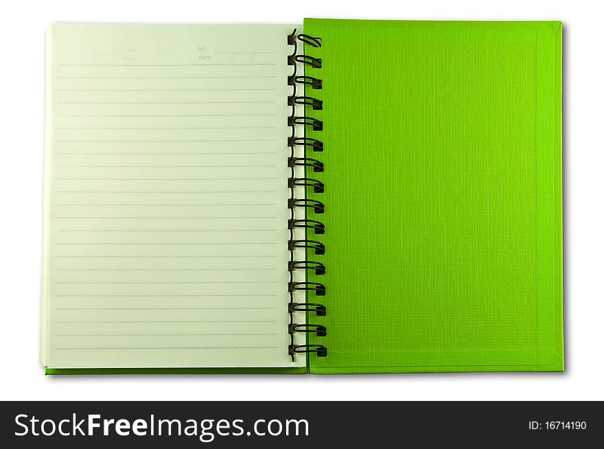 Isolated Green Notebook