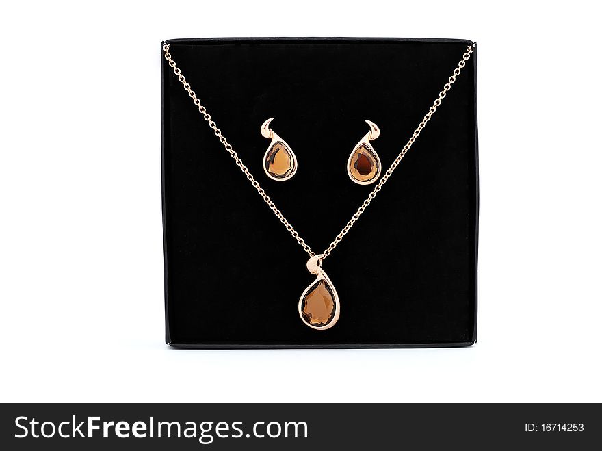 Kit: earrings and pendant on a chain