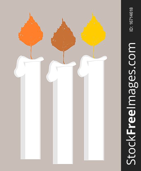 Candle flame which consists of autumn leaves. Candle flame which consists of autumn leaves