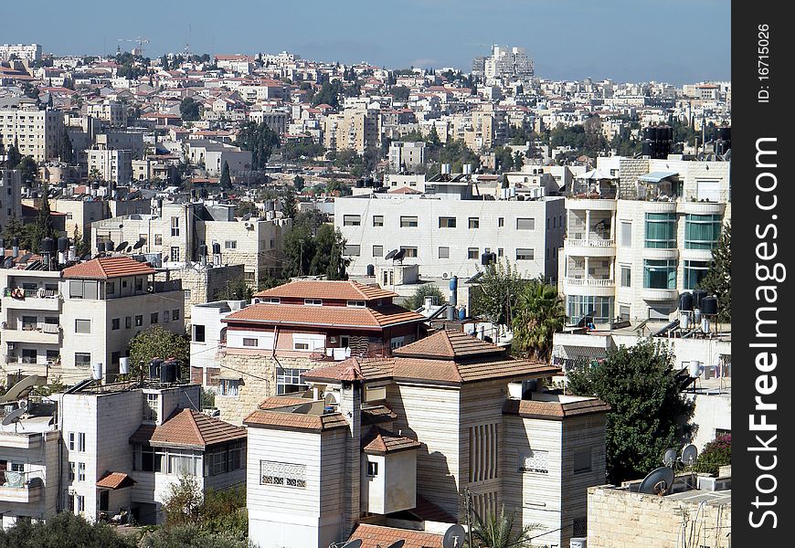 Houses on the hillside in Jerusalem, Israel. Houses on the hillside in Jerusalem, Israel