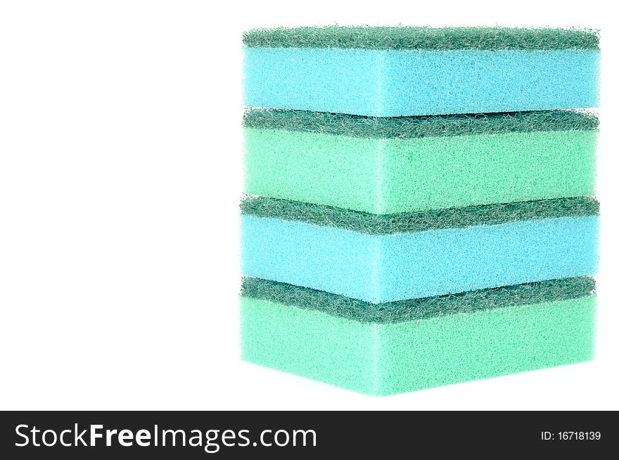 Dish sponges, isolated on a white background