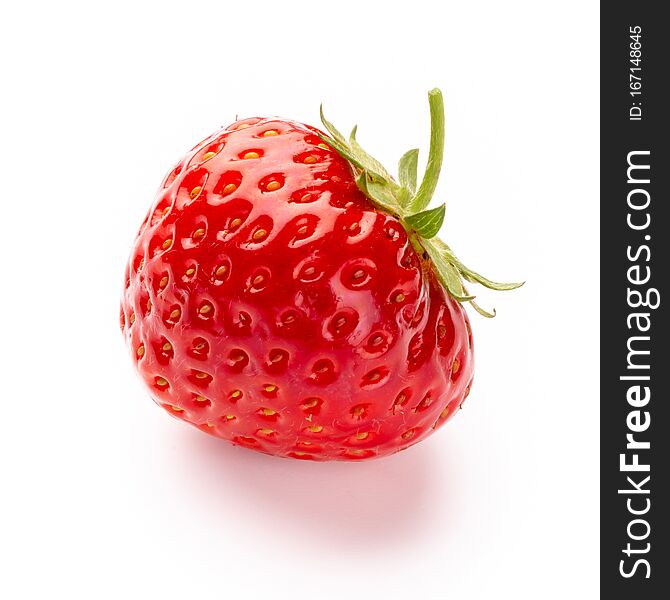 Isolated strawberry. Single strawberry fruit isolated on white background, with clipping path - Image. Isolated strawberry. Single strawberry fruit isolated on white background, with clipping path - Image