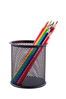 Color Pencils Isolated White. Stock Photos