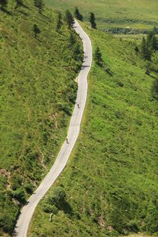 Road Running Through Alpine Hills. Royalty Free Stock Photo Road Running Through Alpine Hills. Royalty Free Stock Photo