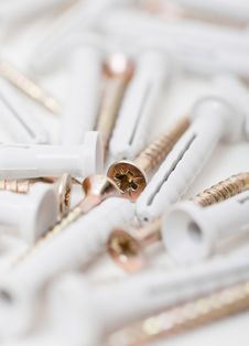 Background Screw Nails And Nailing Plugs Stock Image