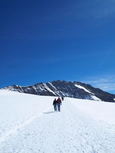 Hope On Walk Way At Jungfraujoch In Switzerland Royalty Free Stock Photos