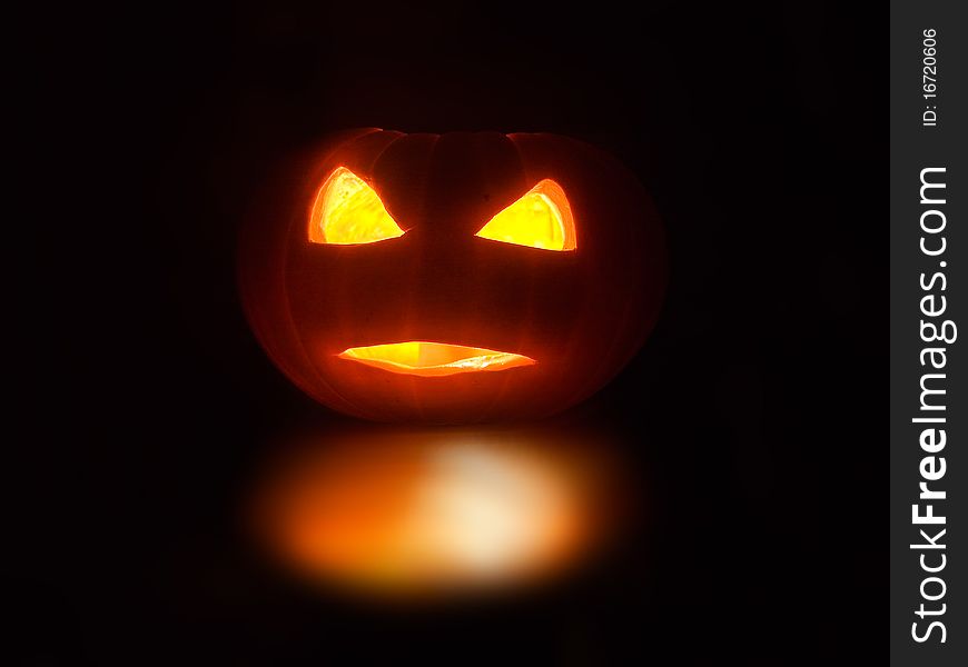 The pumpkin in dark night. The pumpkin in dark night