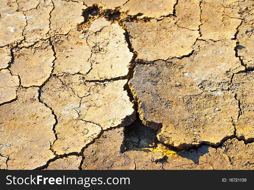 Cracked earth in the absence of rain. Cracked earth in the absence of rain