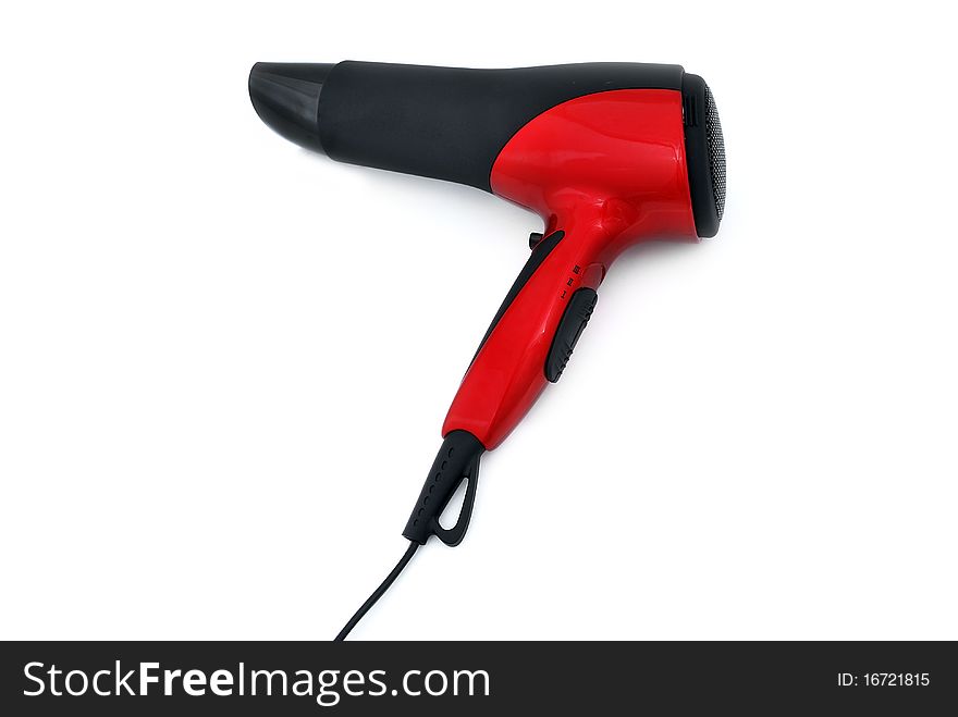 Hairdryer on a white background