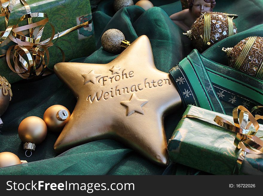 Star with the inscription Merry Christmas