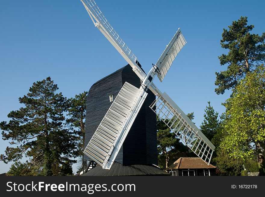 The restored windmill at high salvington  in east sussex in england. The restored windmill at high salvington  in east sussex in england