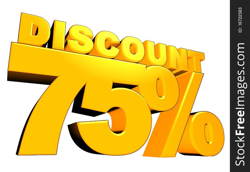 3D 75 Discount Sign