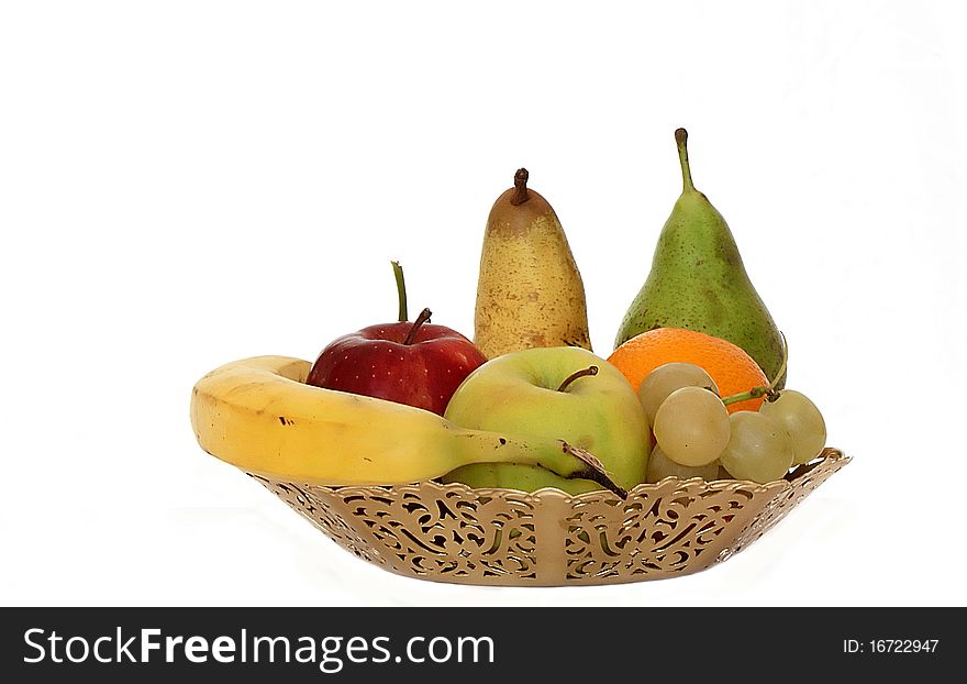 Composition of mixed fruit on a tray. Composition of mixed fruit on a tray