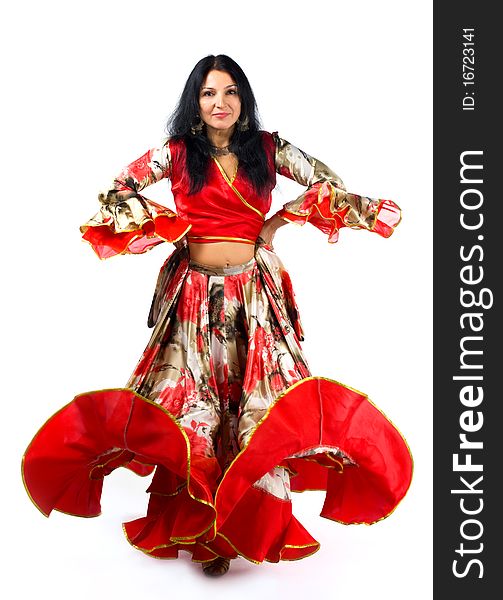 Woman dance in gipsy costume