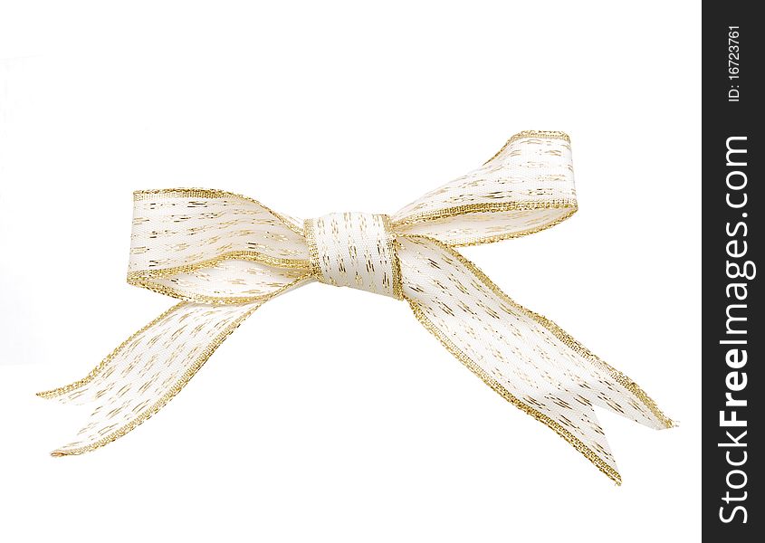 The wrapping bow symbolic on white. The wrapping bow symbolic on white