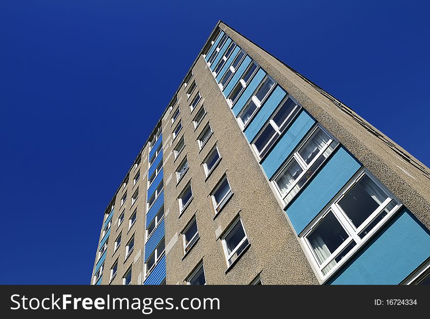 A council housing block of flats from the 1970's. A council housing block of flats from the 1970's.