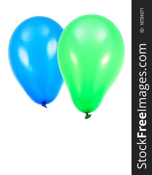 Balloons isolated against a white background