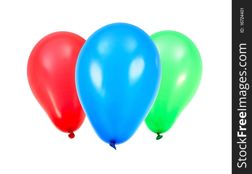 Balloons isolated against a white background
