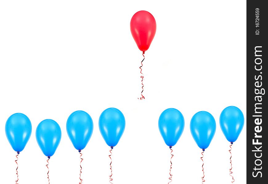 Balloons isolated against a white background