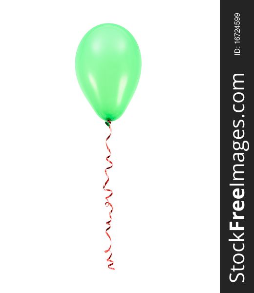 Green balloons isolated against a white background