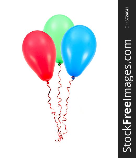 Balloons isolated against a white background