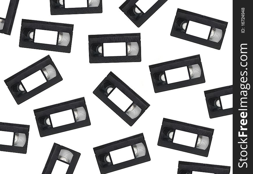 A video cassette isolated against a white background