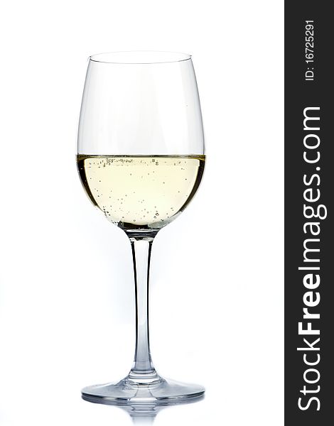 Wine glass on a white background. Wine glass on a white background