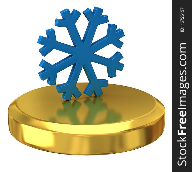 Snowflake On Gold Podium